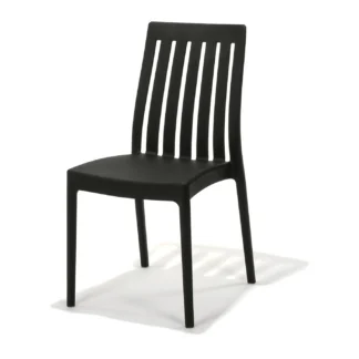 Boardwalk Side Chair in Black – front three-quarter