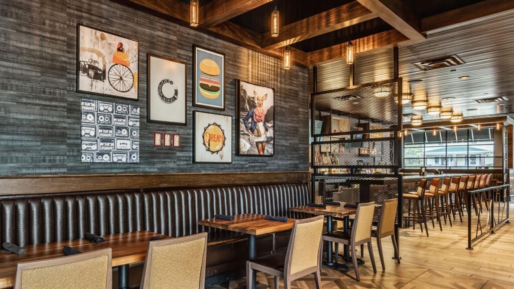 Milford Bar Stools and Side Chairs at Bru Burger Bar, Brownsburg, IN
