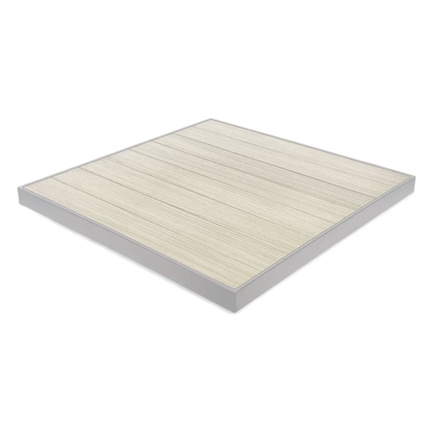 Lido Faux Wood Aluminum Table Top — Silver with grey-brown