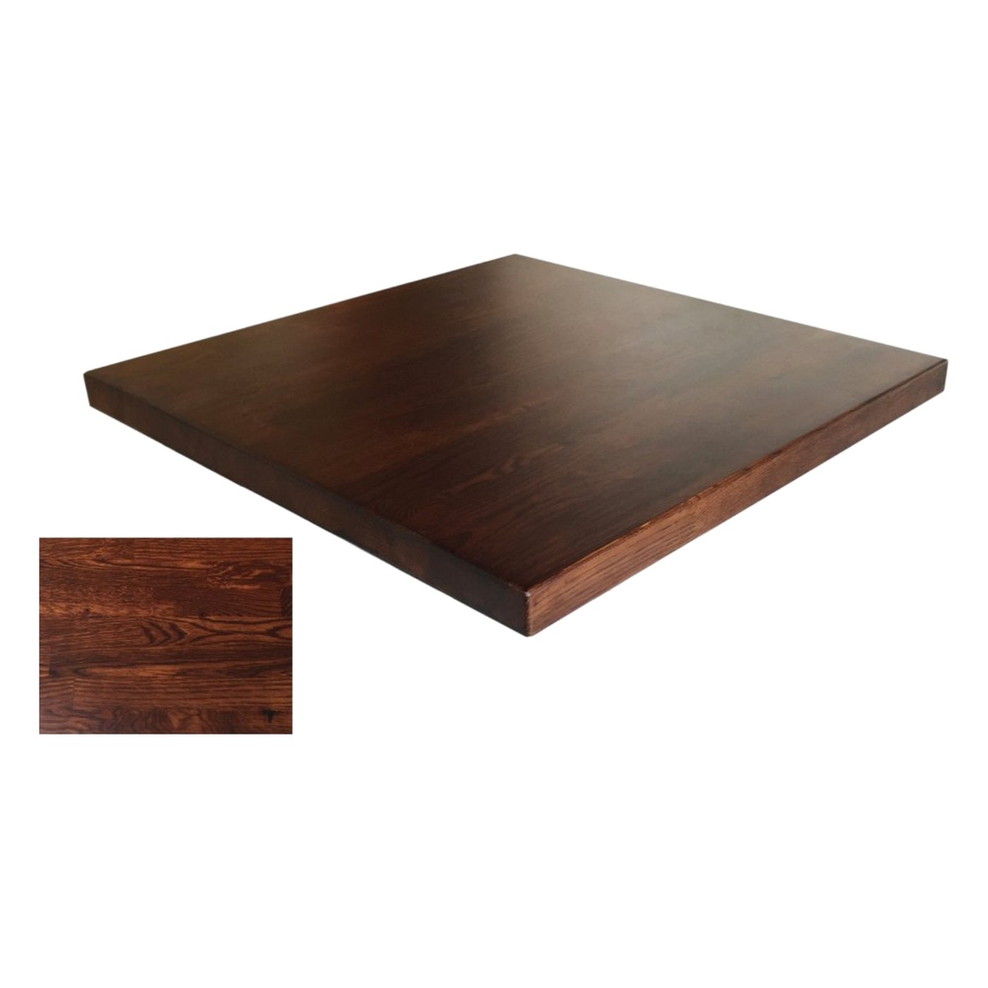 Meadowbrook White Oak Butcher Block Table Top — Dark Walnut Stain